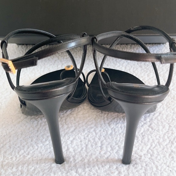 Saint Laurent Date 110 Leather Sandal in black - Picture 6 of 16